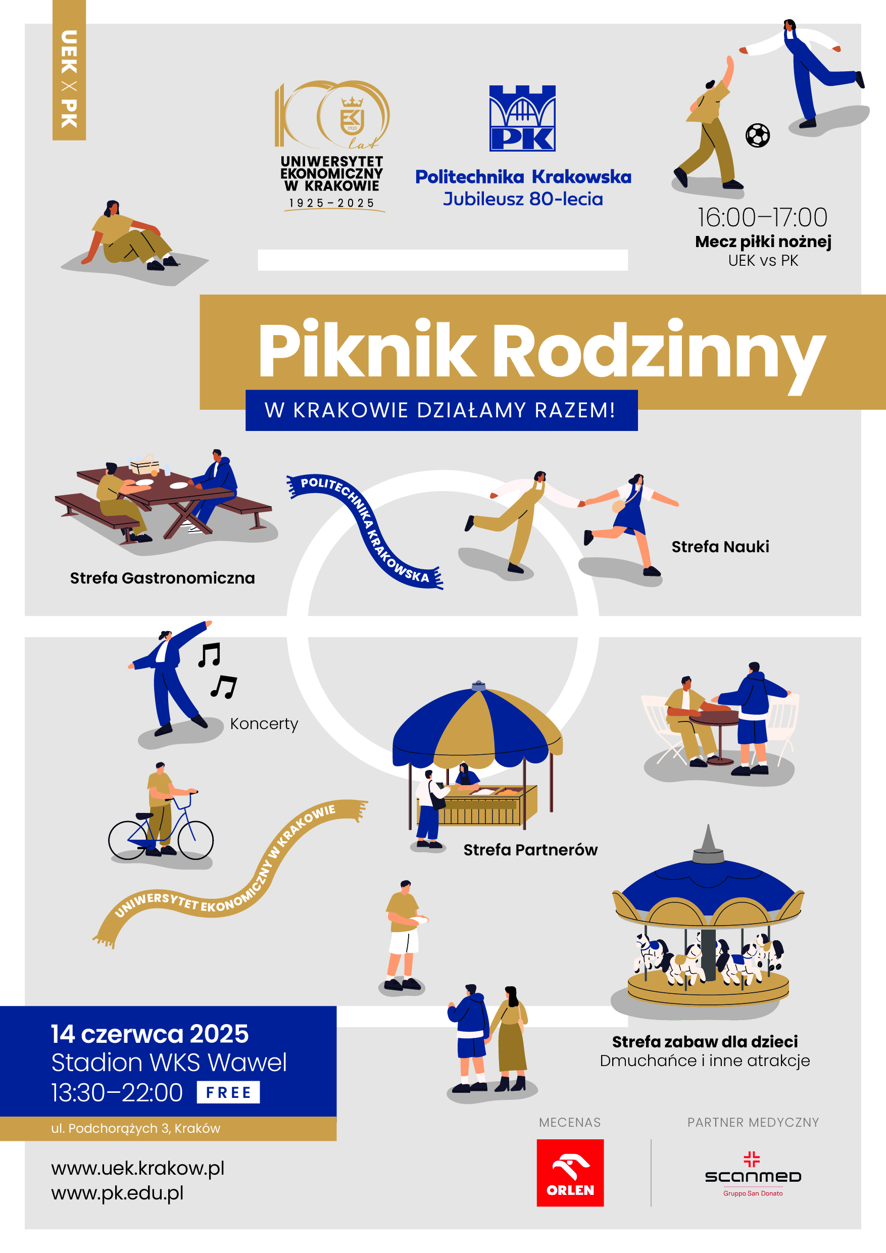Zaproszenie na Piknik Rodzinny i mecz piłki nożnej UEK x PK