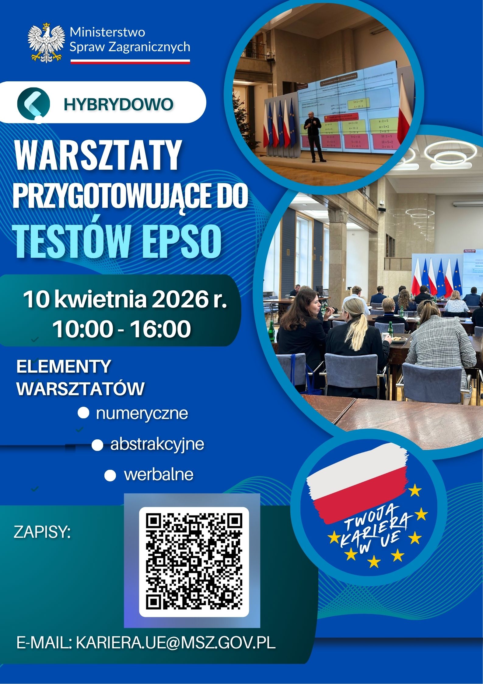 Warsztaty przygotowujące do testów EPSO – 10 kwietnia 2026 r. 